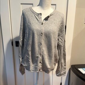 J. Jill Gray Cashmere Button-Up Cardigan
